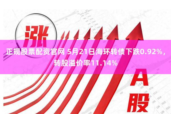 正规股票配资官网 5月21日海环转债下跌0.92%，转股溢价率11.14%