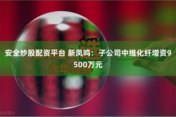 安全炒股配资平台 新凤鸣：子公司中维化纤增资9500万元